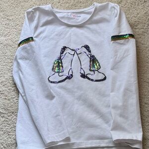 Sz 10 Mardi Gras Long Sleeve Top with Sequin Boots